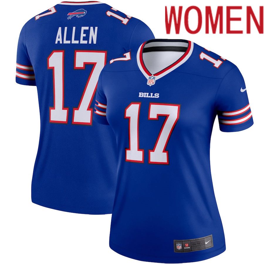 Women Buffalo Bills #17 Josh Allen Nike Royal Legend Team NFL Jersey->women nfl jersey->Women Jersey